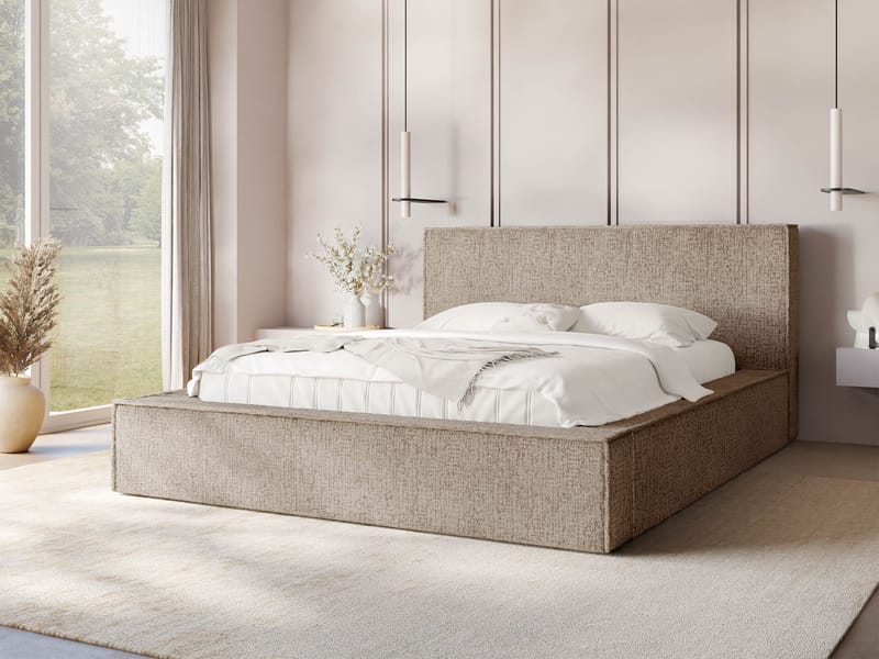 Gadi Sängram med förvaring 160x200 cm - beige - Möbler - Sovrum - Sängram & sängstomme