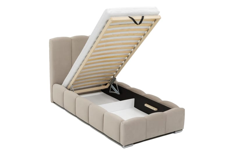 Gioia Sängram med Förvaring 90x200 cm - Beige - Möbler - Sovrum - Sängram & sängstomme