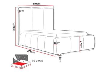 Gioia Sängram med Förvaring 90x200 cm - Vit - Möbler - Sovrum - Sängram & sängstomme
