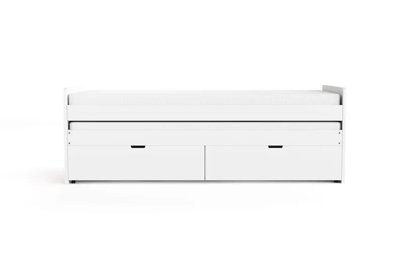 Granvik Sängram 90x200 cm med förvaring inklusive madrass, Vit