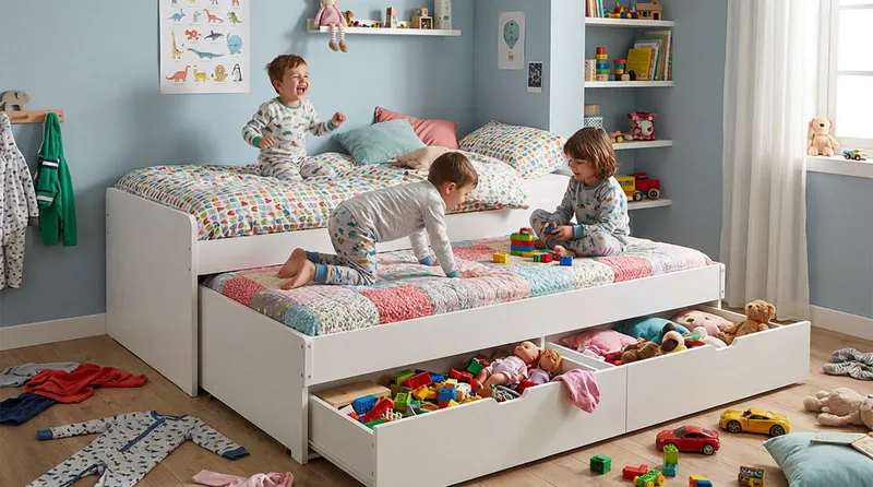 Granvik Sängram 90x200 cm utdragbar med extrasäng och förvaring - utan madrass - Möbler - Sovrum - Sängram & sängstomme