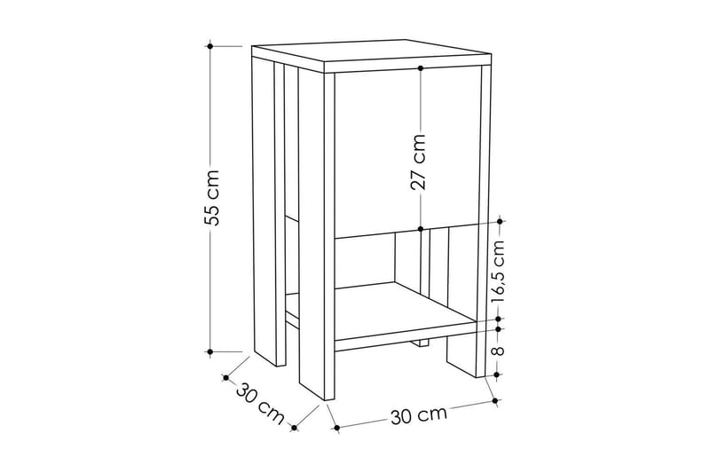 Haelyn Sängbord 30 cm - Multifärgad - Möbler - Sovrum - Sängbord