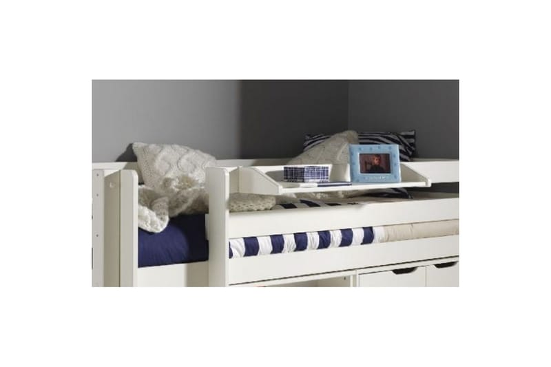 Halvhöjdssäng med skrivbord 4-dörrars skåp vägghylla och 2-dörrars skåp Pino - Barn & bebis - Barnmöbler - Barnmöbelset - Sovrumsset barn