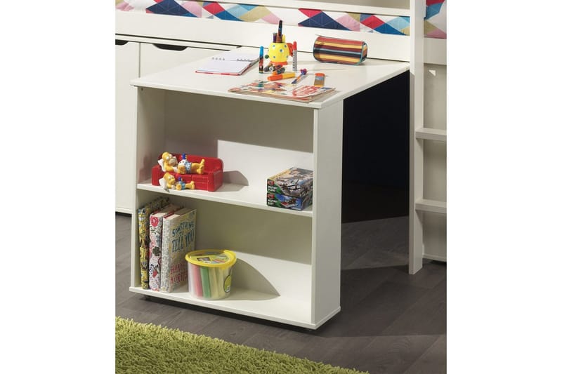 Halvhöjdssäng med skrivbord bokhylla och 4-dörrars skåp med vägghylla Pino - Barn & bebis - Barnmöbler - Barnmöbelset - Sovrumsset barn