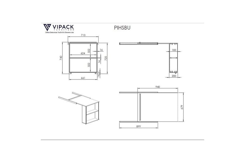Halvhöjdssäng med skrivbord bokhylla och 4-dörrars skåp med vägghylla Pino - Barn & bebis - Barnmöbler - Barnmöbelset - Sovrumsset barn
