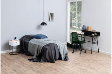 Hastane Sängbord 40 cm Rund med Lådor i Trä och Metall - Vit - Möbler - Sovrum - Sängbord
