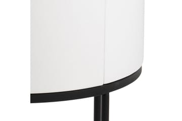 Hastane Sängbord 40 cm Rund med Lådor i Trä och Metall - Vit - Möbler - Sovrum - Sängbord