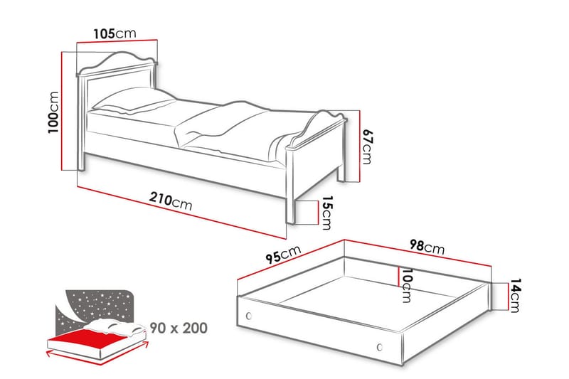 Hilts Sängram 90x200 cm - Grön - Möbler - Sovrum - Sängram & sängstomme