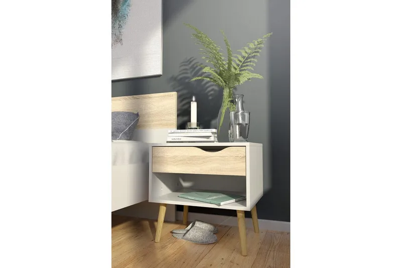 Hostafranc Sängbord 50,2 cm - Vit - Möbler - Sovrum - Sängbord