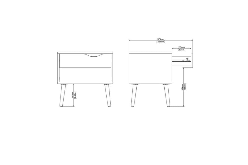 Hostafranc Sängbord 50,2 cm - Vit - Möbler - Sovrum - Sängbord