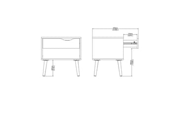 Hostafranc Sängbord 50,2 cm - Vit - Möbler - Sovrum - Sängbord