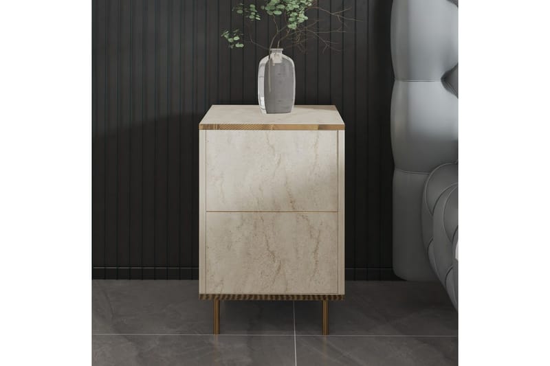 Imaj Sängbord 40 cm - Beige/Guld - Möbler - Sovrum - Sängbord