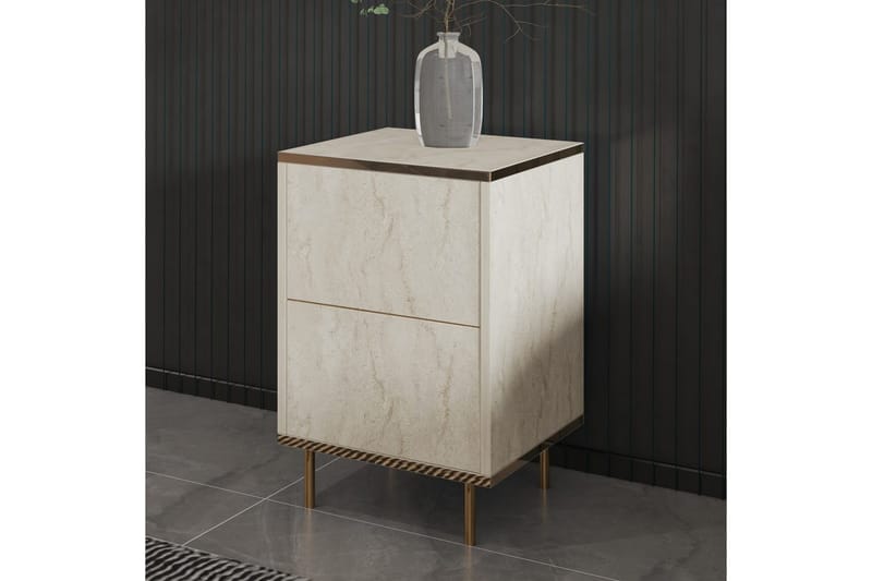 Imaj Sängbord 40 cm - Beige/Guld - Möbler - Sovrum - Sängbord