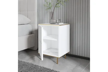 Imaj Sängbord 40 cm - Vit marmor/Guld - Möbler - Sovrum - Sängbord