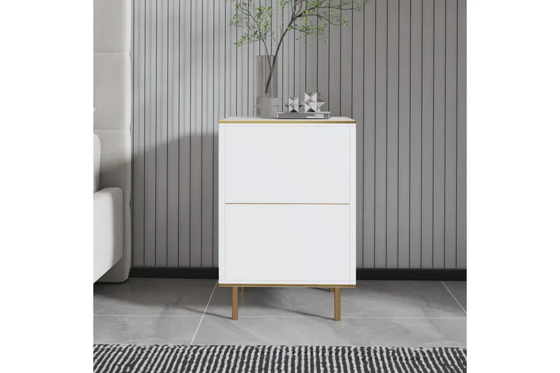 Imaj Sängbord 40 cm - Vit marmor/Guld - Möbler - Sovrum - Sängbord