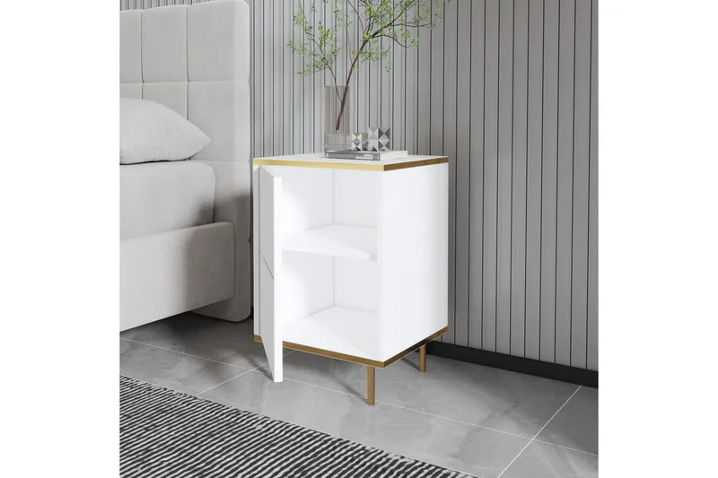 Imaj Sängbord 40 cm - Vit/Guld - Möbler - Sovrum - Sängbord