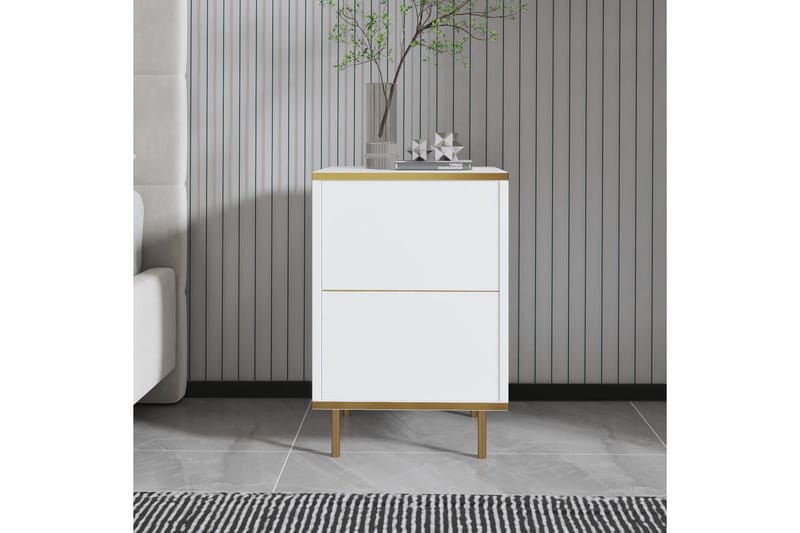 Imaj Sängbord 40 cm - Vit/Guld - Möbler - Sovrum - Sängbord
