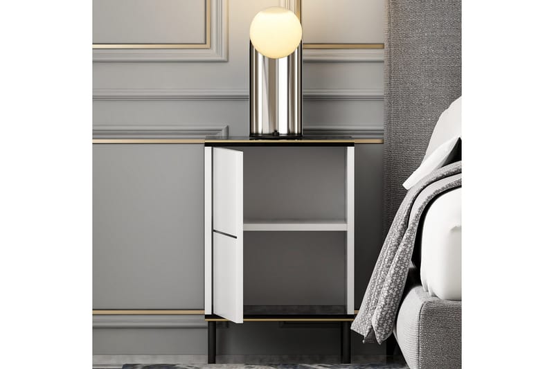 Imaj Sängbord 40 cm - Vit/Svart/Guld - Möbler - Sovrum - Sängbord