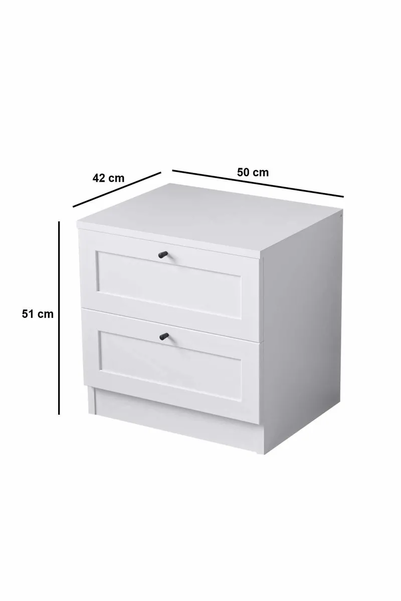 Interlaken Nattduksbord 50 cm - Vit - Möbler - Sovrum - Sängbord