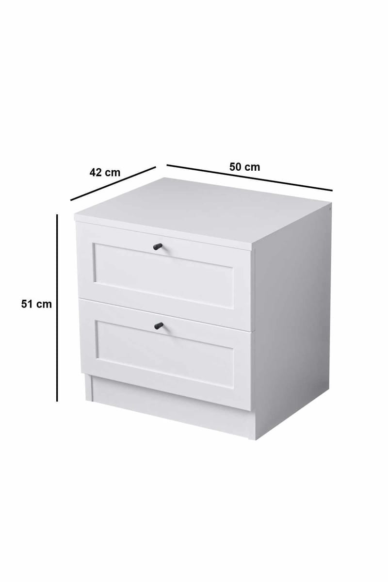 Interlaken Nattduksbord 50 cm - Vit - Möbler - Sovrum - Sängbord