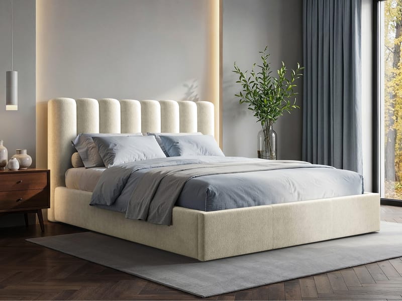 Isvik Sängram med förvaring 140x200 cm - beige - Möbler - Sovrum - Sängram & sängstomme
