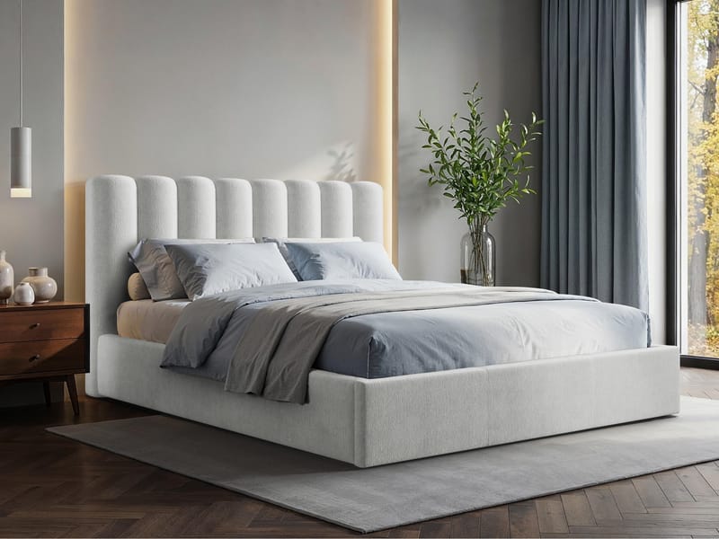 Isvik Sängram med förvaring 180x200 cm - grå - Möbler - Sovrum - Sängram & sängstomme