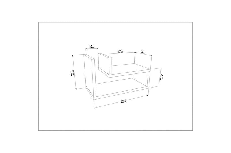 Jarlech Sängbord 45 cm - Beige - Möbler - Sovrum - Sängbord