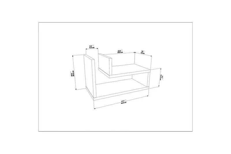 Jarlech Sängbord 45 cm - Röd - Möbler - Sovrum - Sängbord