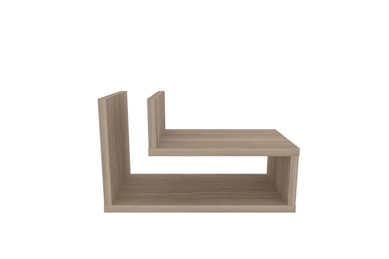 Jarlech Vägghängt Sängbord & Nattduksbord 45 cm med Trä- och Valnötsutseende, Förvaring med Hyllor, Ljus Taupe