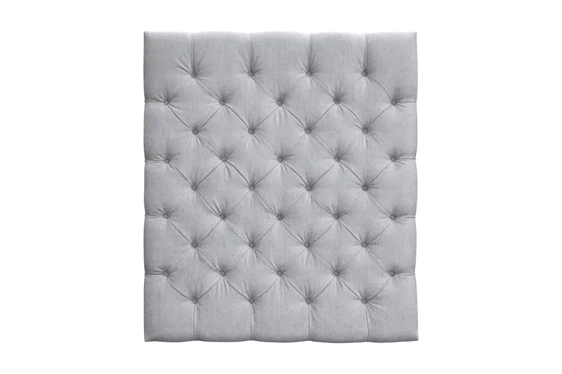 Joluma Stoppad Sänggavel & Huvudgavel 105 cm i Tyg med Knappar, Ljusgrå