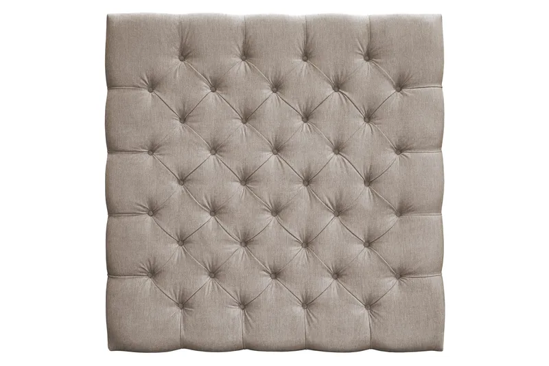 Joluma Stoppad Sänggavel & Huvudgavel 140 cm i Tyg med Knappar, Beige
