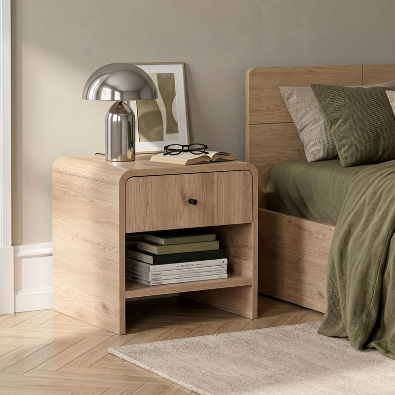 Joren Sängbord 45x45x40 cm - Sepet Oak - Möbler - Sovrum - Sängbord
