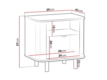 Joriel Sängbord 59 cm - Beige|svart - Möbler - Sovrum - Sängbord