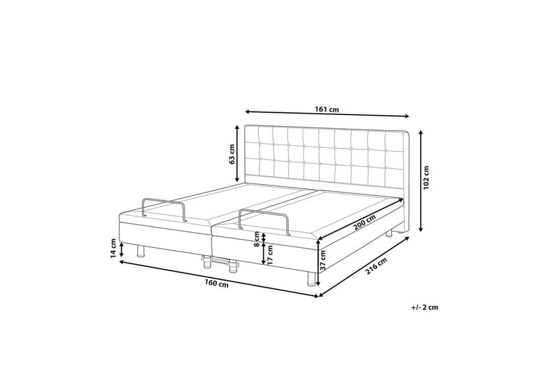 Justerbar säng Duke - Beige, svart, 160x200 cm - Möbler - Sovrum - Sängram & sängstomme