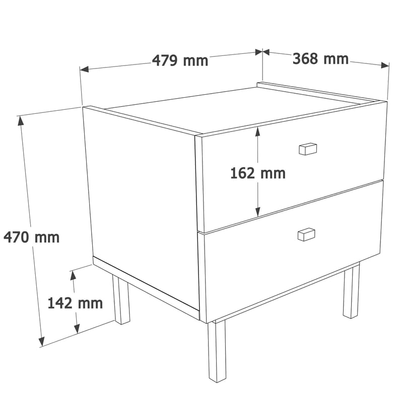 Kamulu Sängbord 47,9x47x36,8 cm - Vit - Möbler - Sovrum - Sängbord