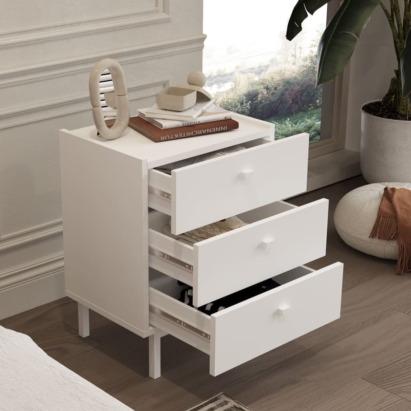 Kamulu Sängbord 47,9x63,5x36,8 cm - Vit - Möbler - Sovrum - Sängbord