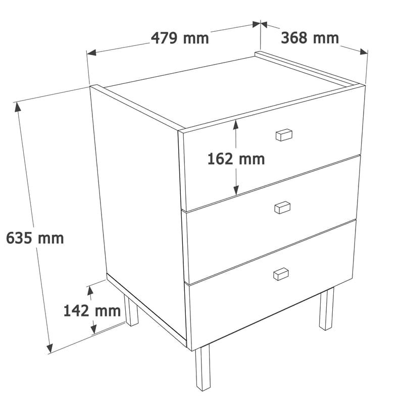 Kamulu Sängbord 47,9x63,5x36,8 cm - Vit - Möbler - Sovrum - Sängbord