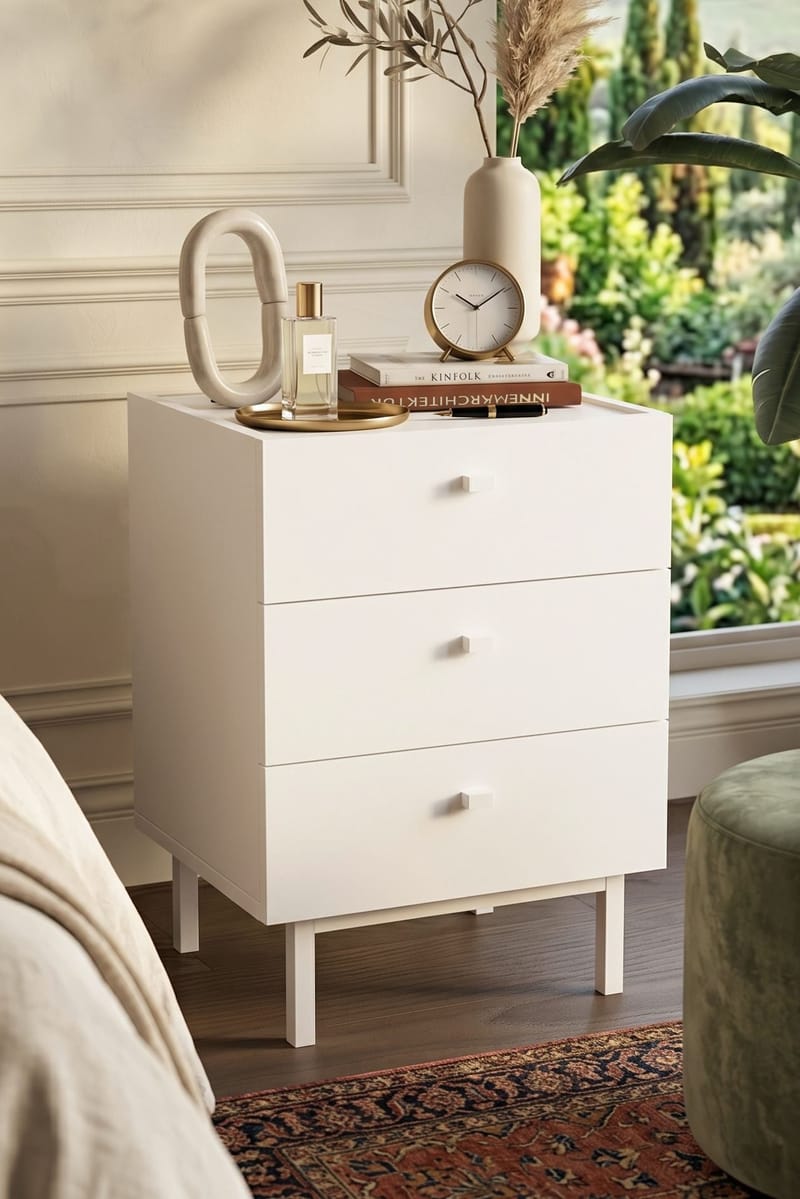Kamulu Sängbord 47,9x63,5x36,8 cm - Vit - Möbler - Sovrum - Sängbord