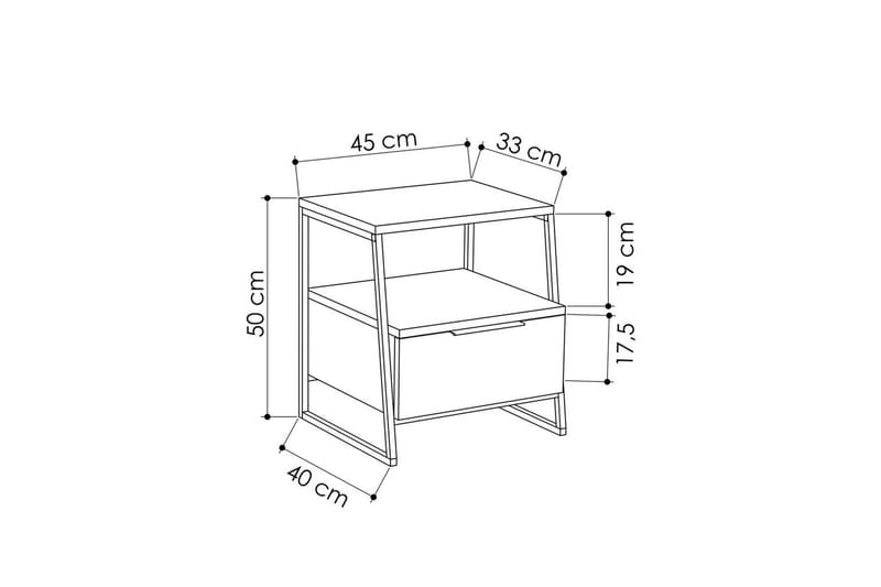 Kavilash Nattduksbord 45 cm - Multifärgad - Möbler - Sovrum - Sängbord