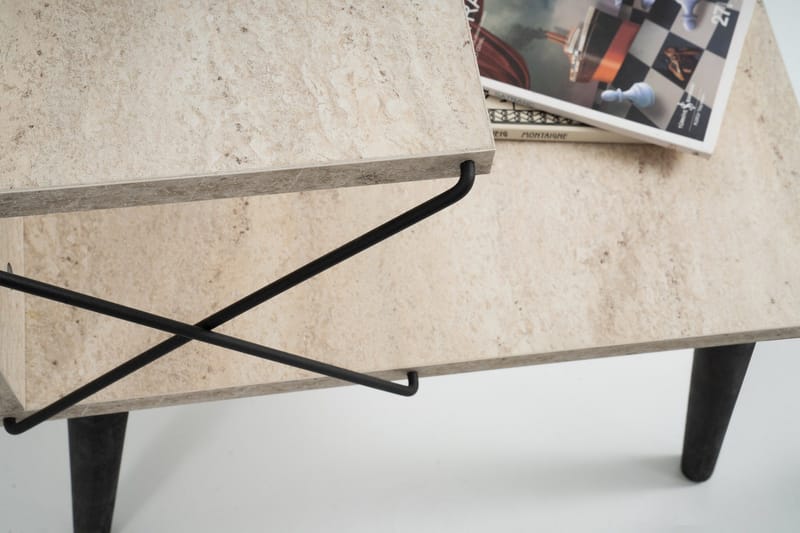 Kaysie Sängbord 50 cm - Svart/Marmor - Möbler - Sovrum - Sängbord