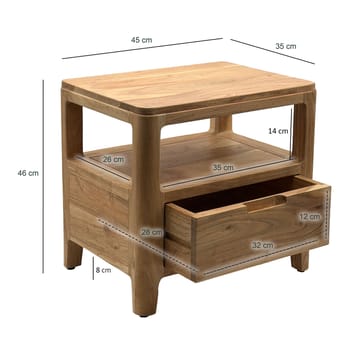 Kelira Nattduksbord 45 cm - Varm ljusbrun - Möbler - Sovrum - Sängbord