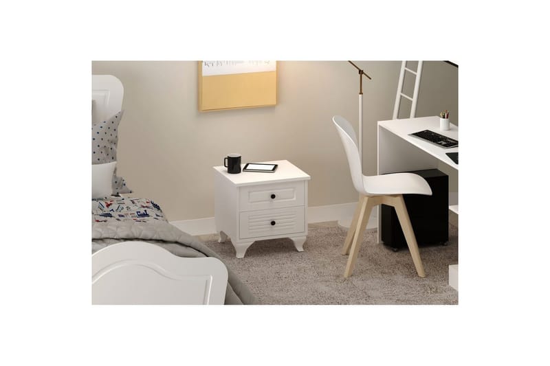Klyros Sängbord 45 cm - Matt Vit - Möbler - Sovrum - Sängbord