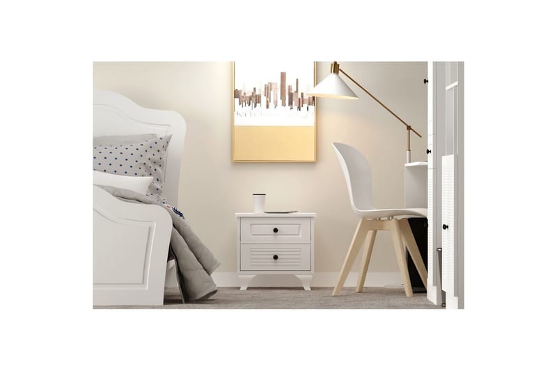 Klyros Sängbord 45 cm - Matt Vit - Möbler - Sovrum - Sängbord