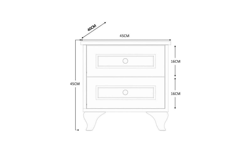 Klyros Sängbord 45 cm - Matt Vit - Möbler - Sovrum - Sängbord