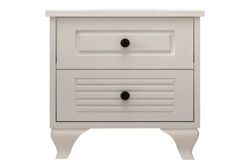 Klyros Sängbord 45 cm, Matt Vit