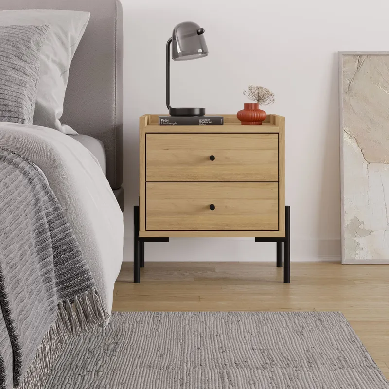 Kunimitsu Sängbord 45 cm - Sapphire Oak - Möbler - Sovrum - Sängbord