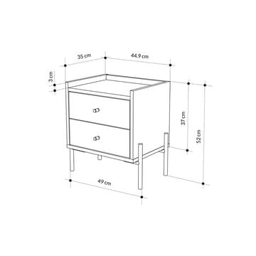Kunimitsu Sängbord 45 cm - Vit - Möbler - Sovrum - Sängbord