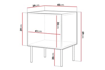 Laholm Sängbord 45 cm - Svart - Möbler - Sovrum - Sängbord