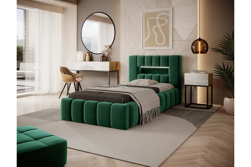 Lamica Sängram 90x200 cm, Mörkgrön