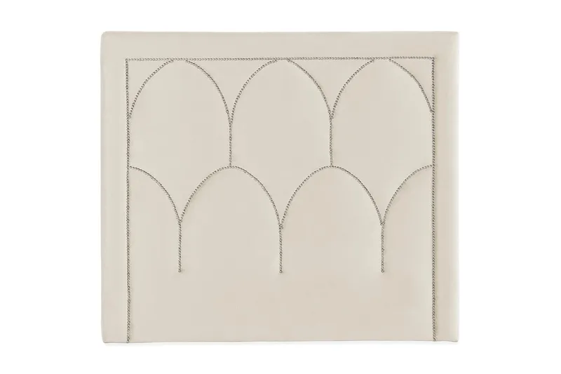 Leva Sänggavel 120cm, Beige/Sammet